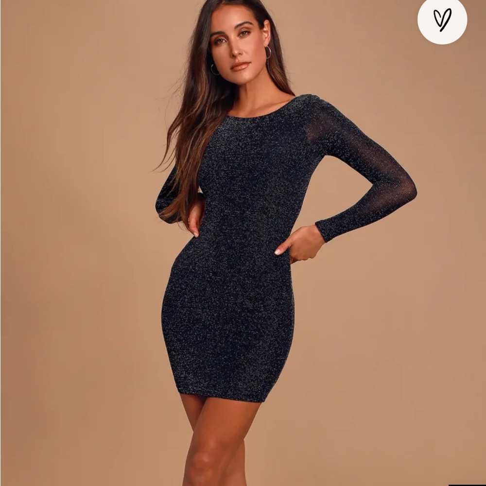 Lulus long sleeve glitter dress